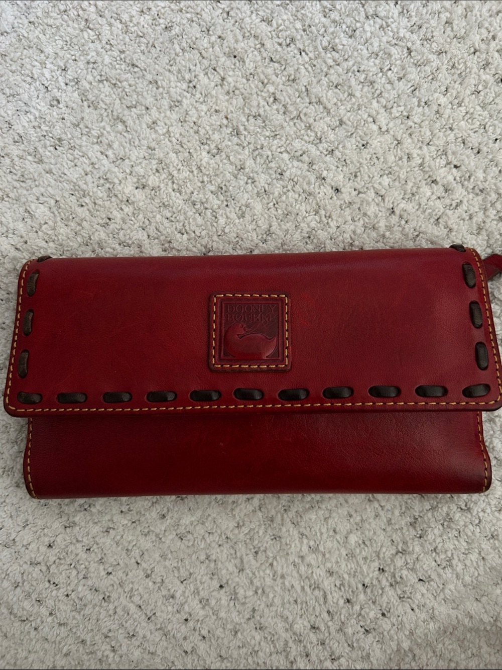 Bordeaux(Dark Red) Dooney & Bourke Florentine Continental Clutch